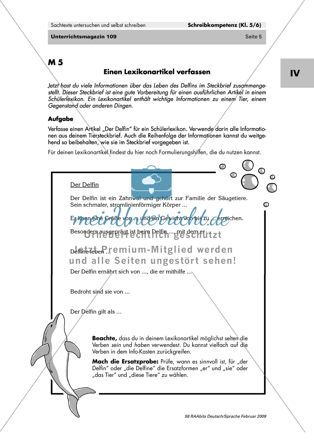 Lexikonartikel über Delfin verfassen Preview 1