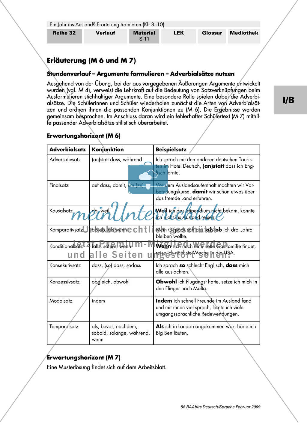 Argumente formulieren: Adverbialsätze Preview 3