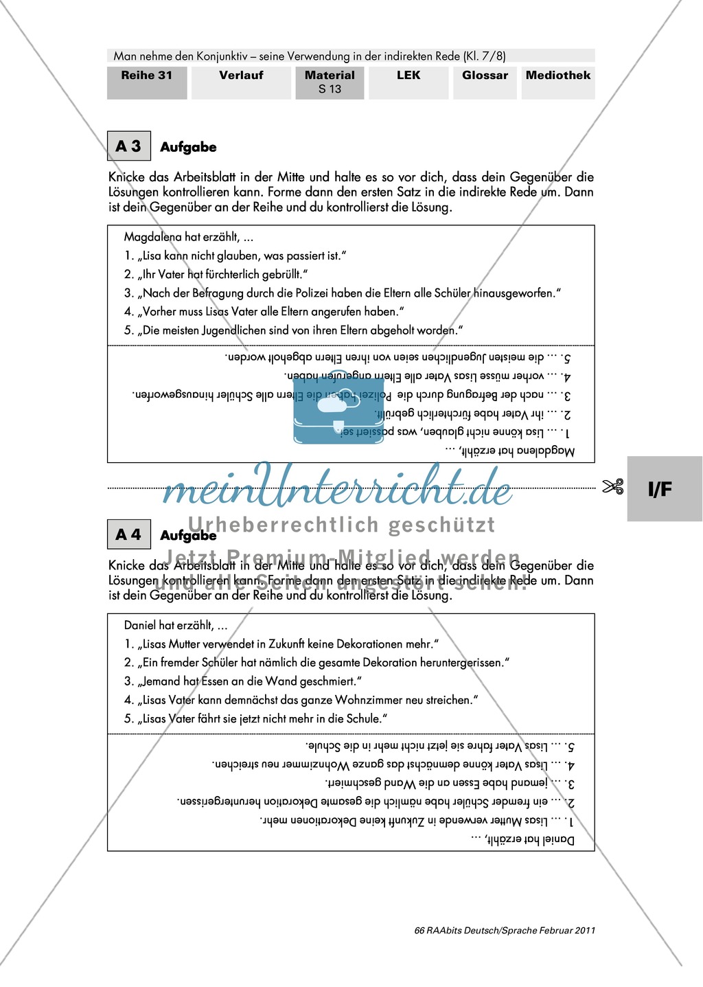Übungen zur Indirekten Rede Preview 2