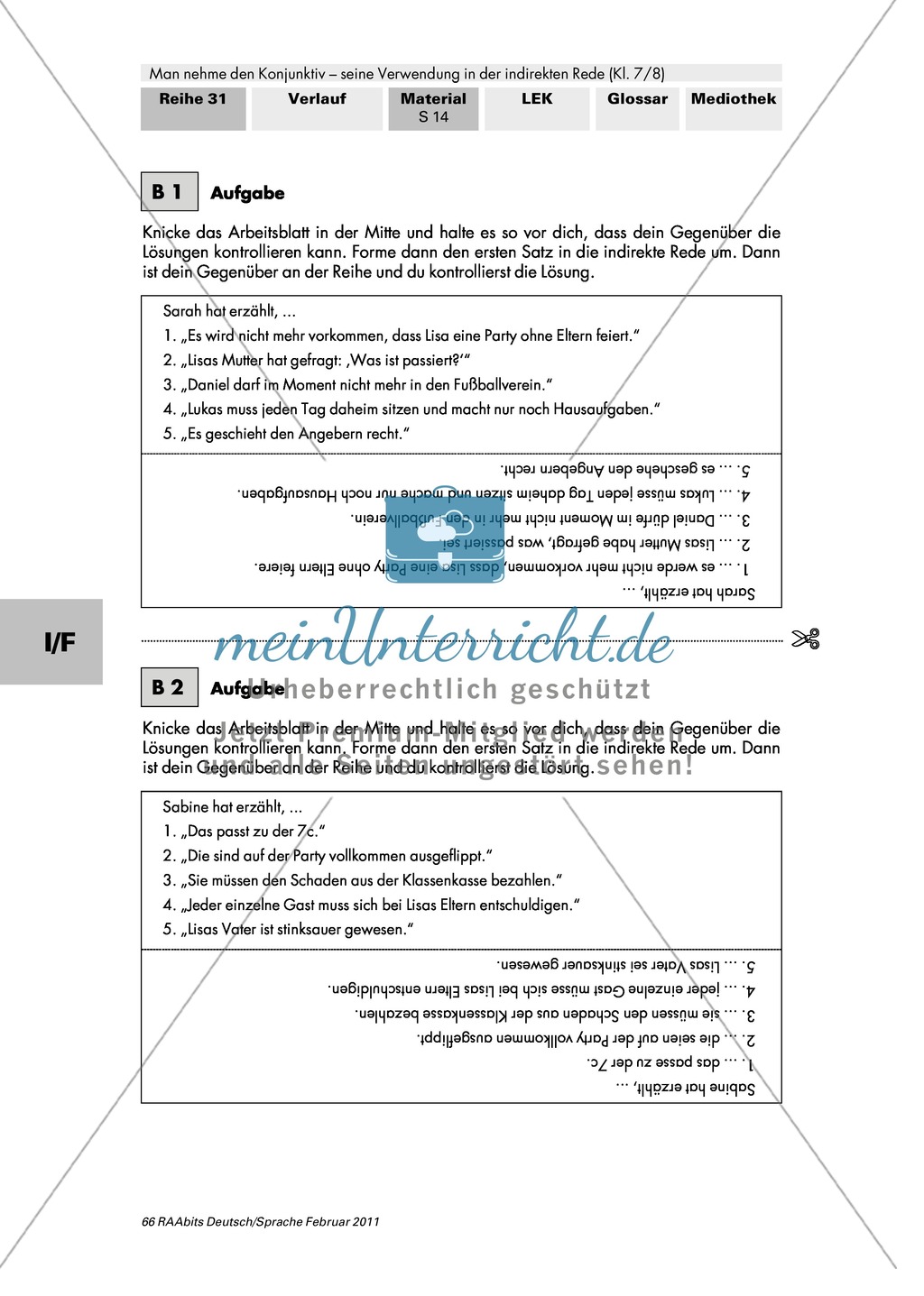 Übungen zur Indirekten Rede Preview 3