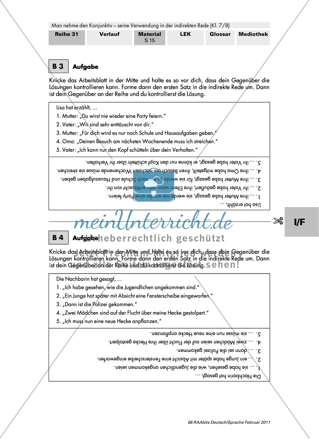 Übungen zur Indirekten Rede Preview 4