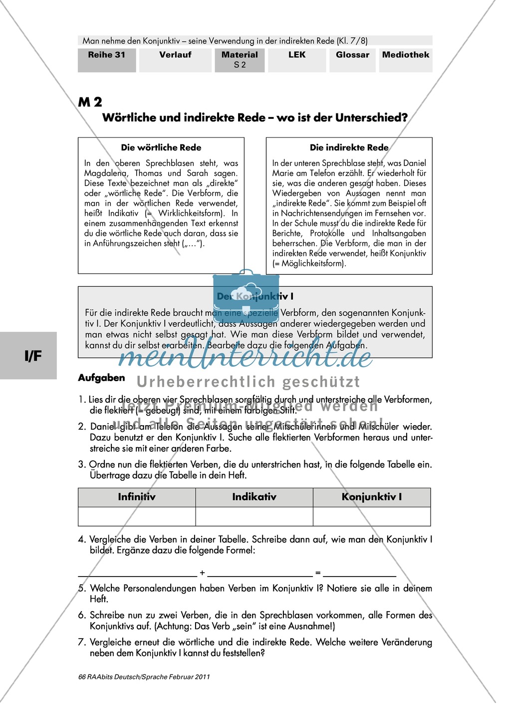 Konjunktiv I: Wörtliche und indirekte Rede + Bildung Konjunktiv I + Verben im Konjunktiv I Preview 2