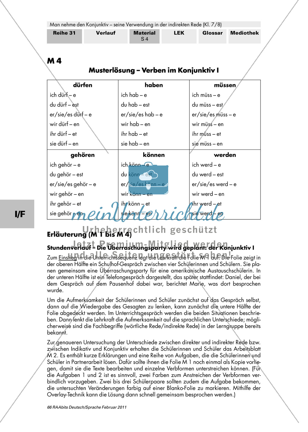 Konjunktiv I: Wörtliche und indirekte Rede + Bildung Konjunktiv I + Verben im Konjunktiv I Preview 4