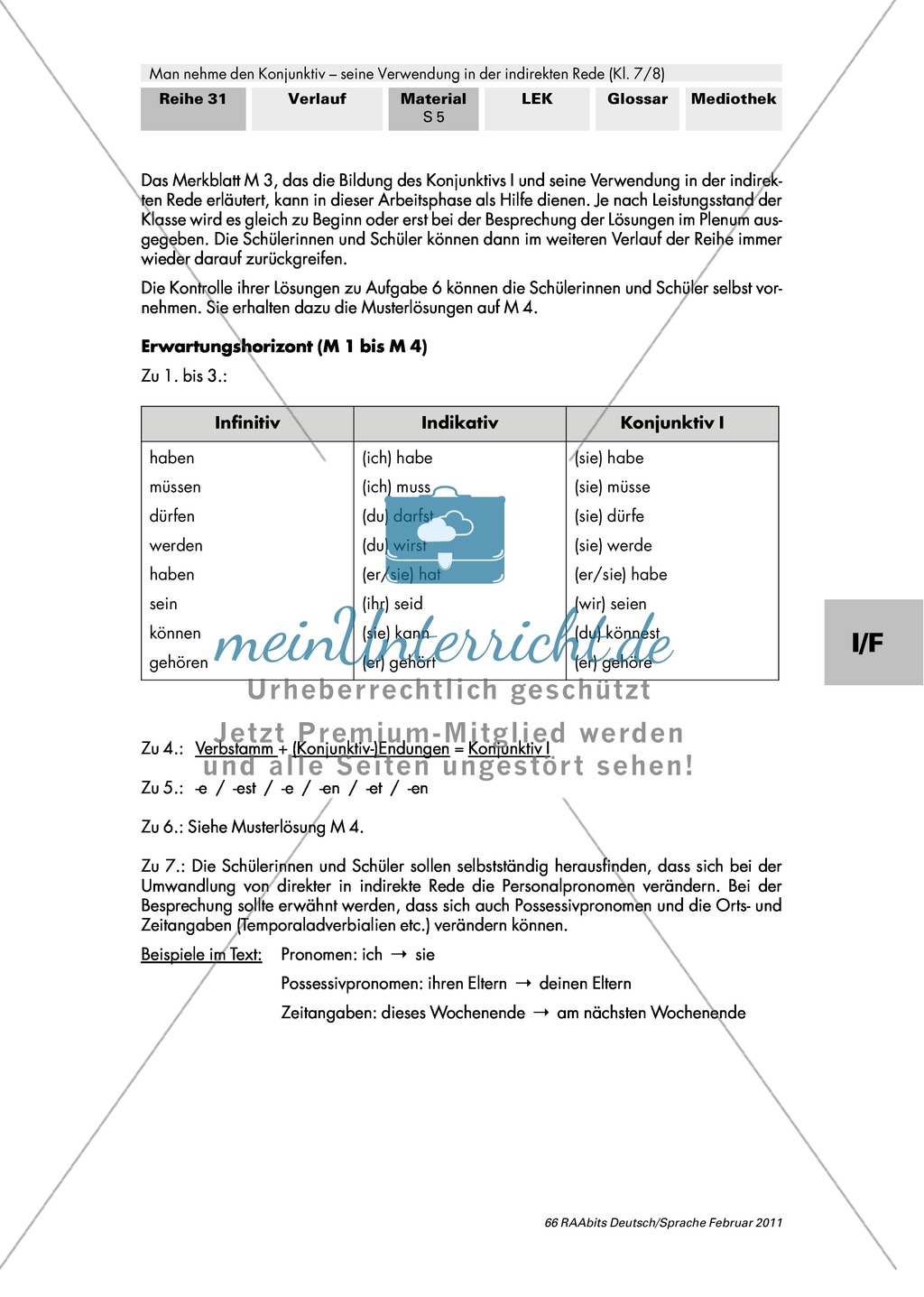 Konjunktiv I: Wörtliche und indirekte Rede + Bildung Konjunktiv I + Verben im Konjunktiv I Preview 5