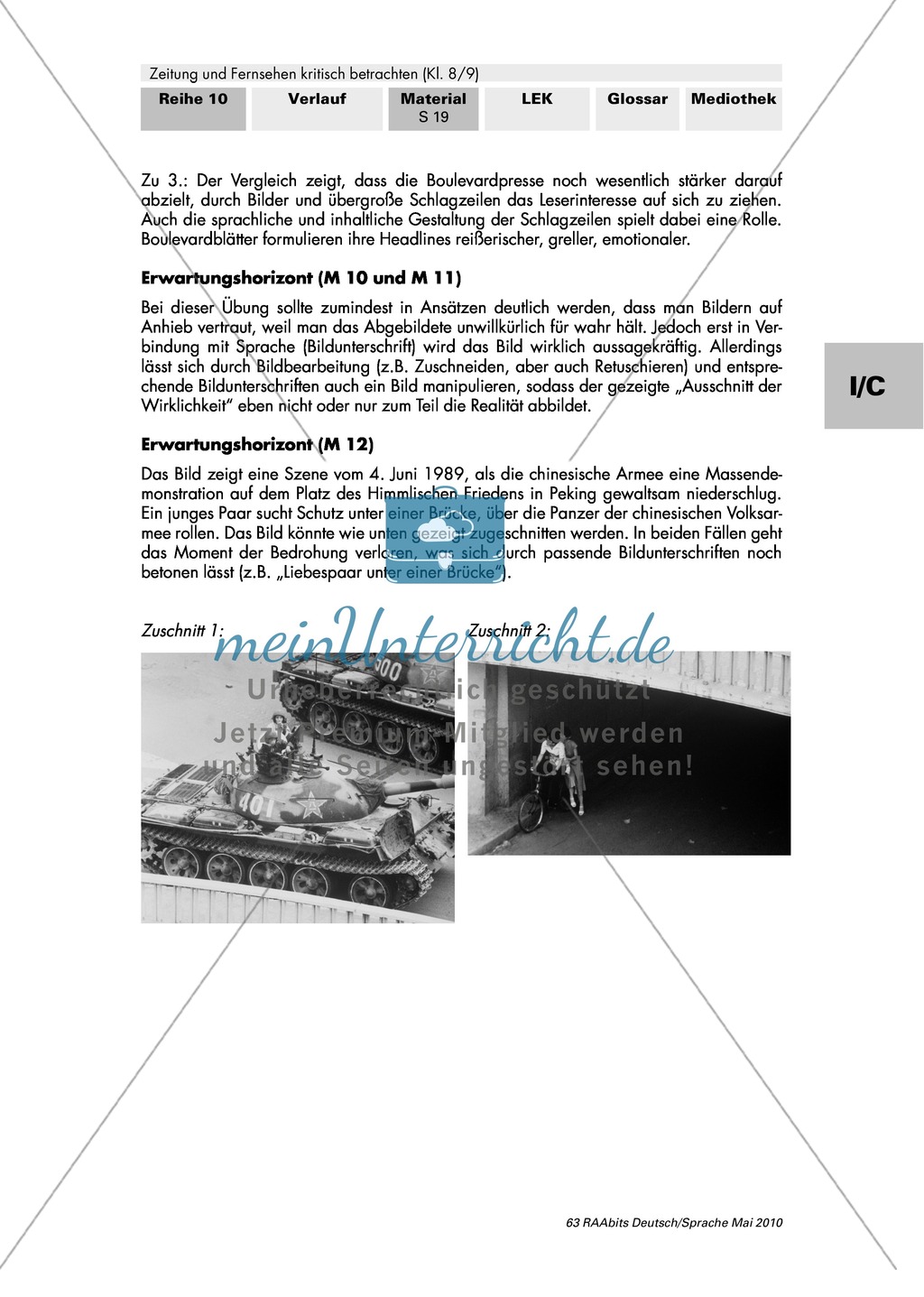 Titelseite einer Tageszeitung und Wirkung der Bilder Preview 7