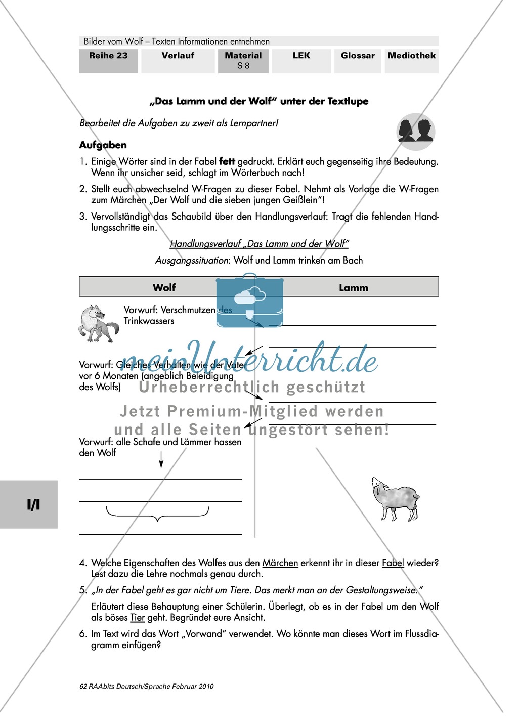 Zwei Seiten des Wolfs in der Fabel: Aesop: