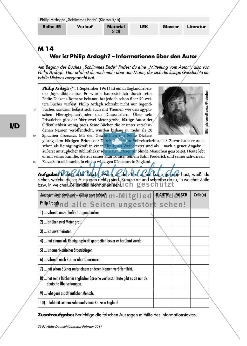 Philip Ardagh "Schlimmes Ende": Informationen über den Autor Preview 1