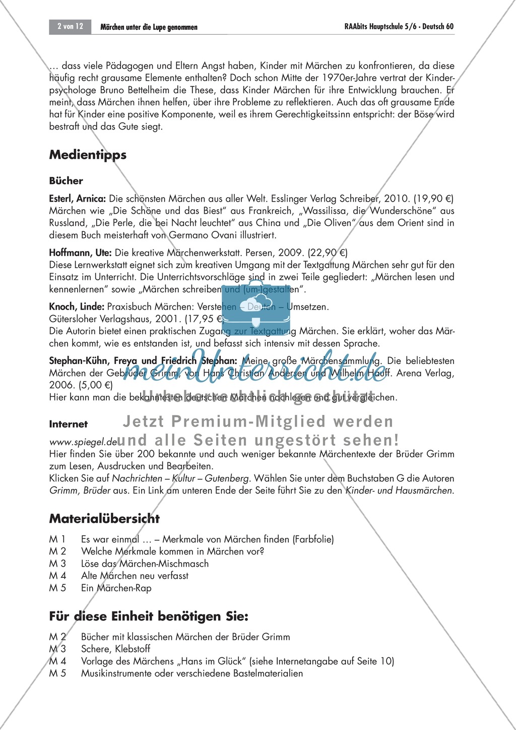 Es war einmal... - Märchen untersuchen: Merkmale + kreativer Umgang Preview 2