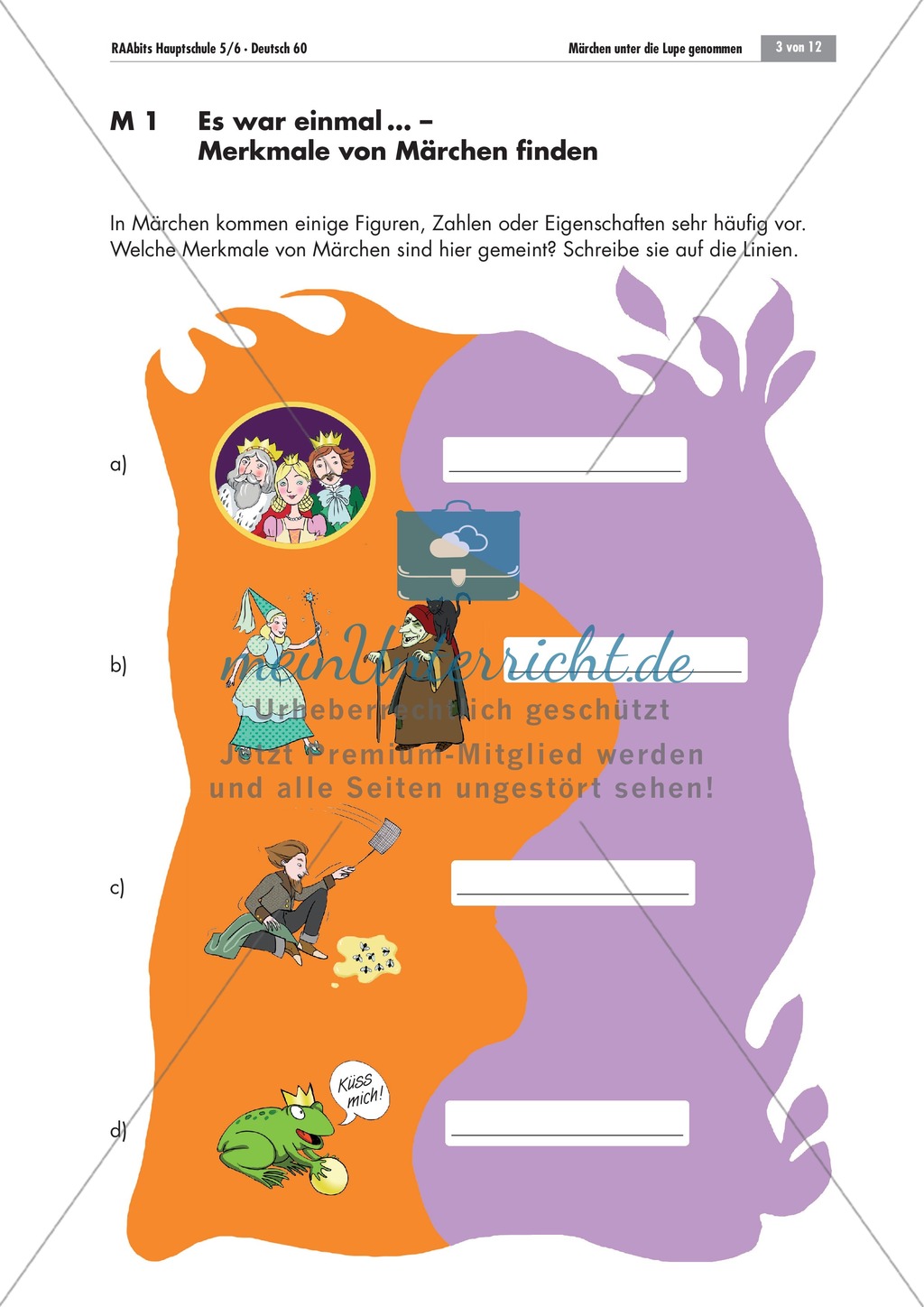 Es war einmal... - Märchen untersuchen: Merkmale + kreativer Umgang Preview 3
