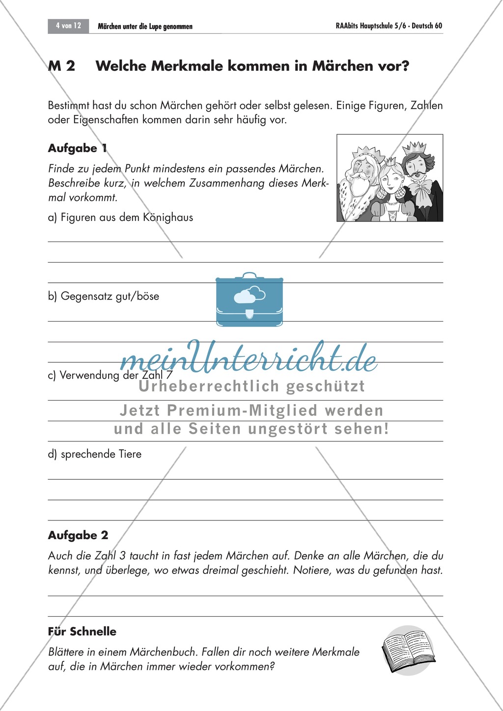 Es war einmal... - Märchen untersuchen: Merkmale + kreativer Umgang Preview 4
