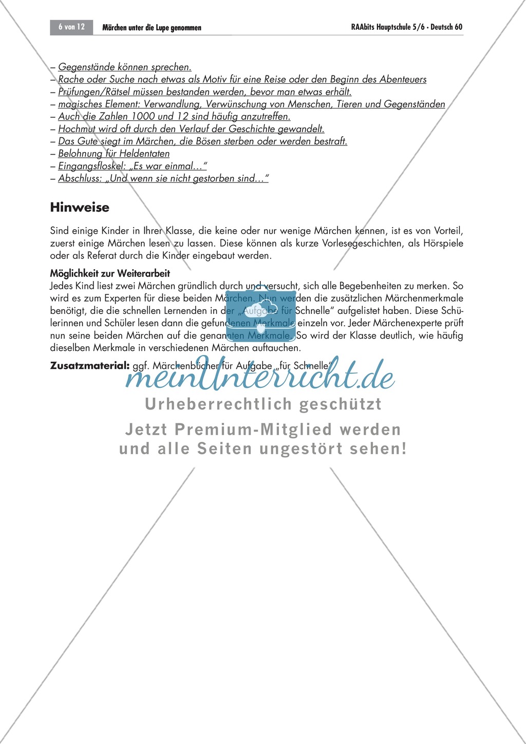 Es war einmal... - Märchen untersuchen: Merkmale + kreativer Umgang Preview 6
