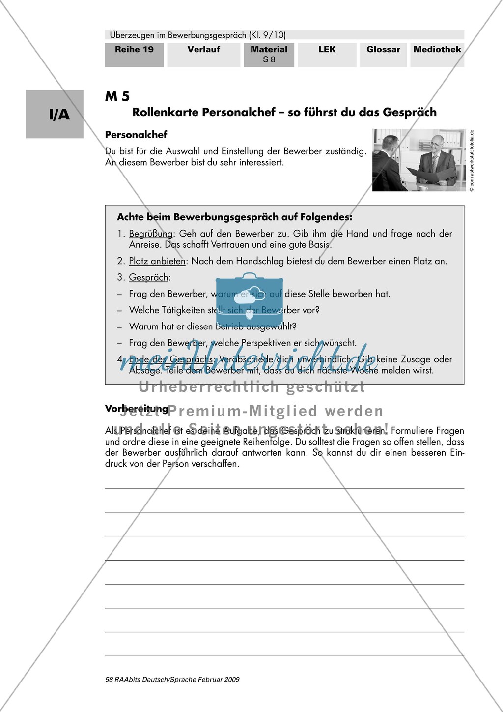 Ein Bewerbungsgespräch im Rollenspiel Preview 1