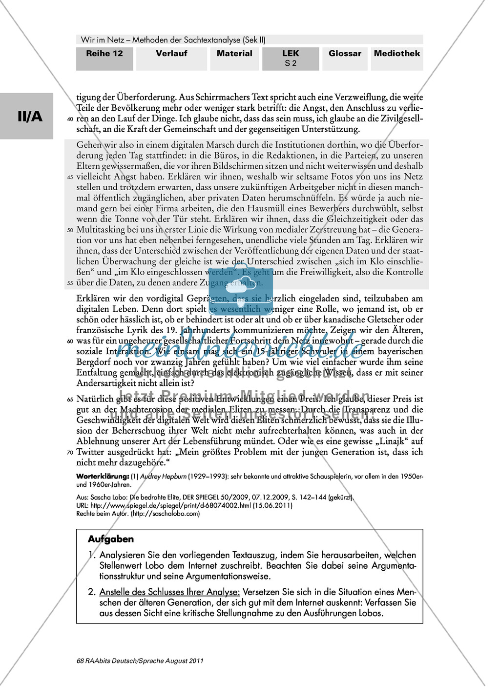 Lernerfolgskontrolle:Textanalyse: