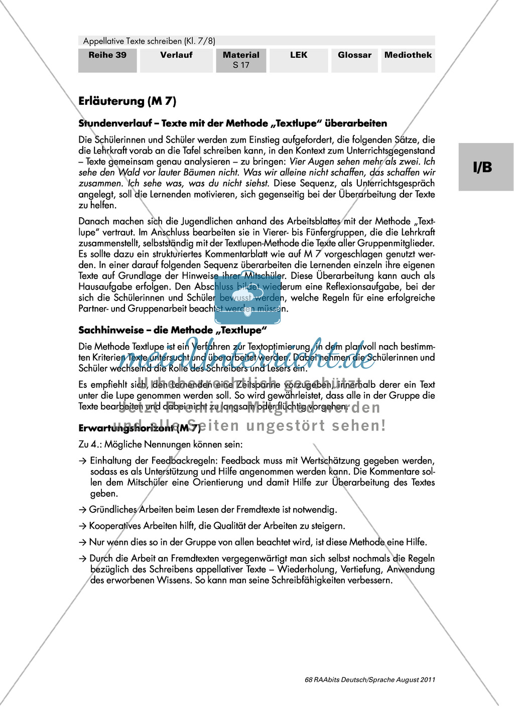 Produzierte appellative Texte gemeinschaftlich überarbeiten mithilfe der "Textlupe" Preview 2