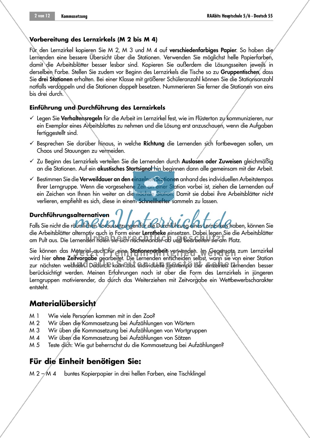 Lernzirkel zur Kommasetzung bei Aufzählungen Preview 2