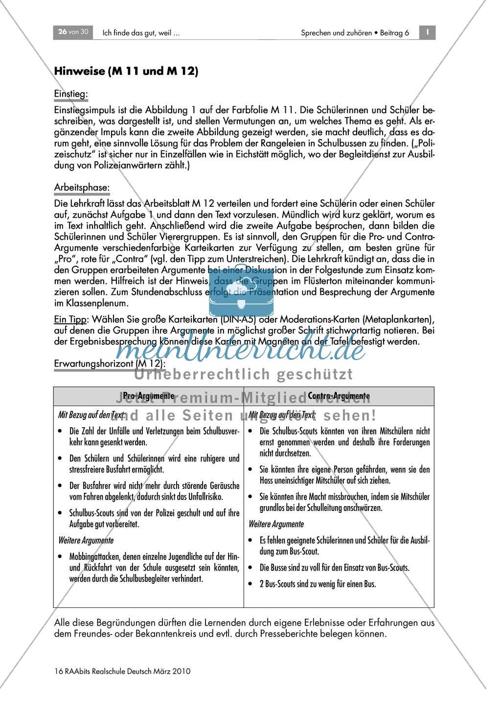 Mündlich argumentieren - eine Diskussion zum Thema "Schulbus-Scouts" vorbereiten Preview 4