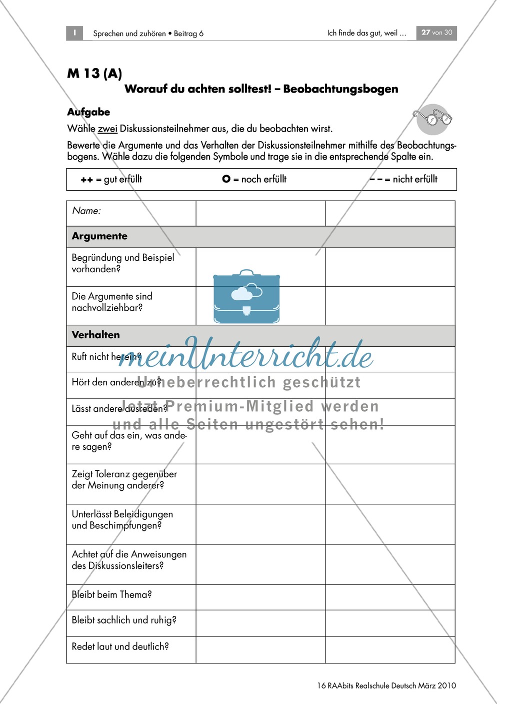 Mündlich argumentieren - eine Diskussion vorbereiten und durchführen zum Thema