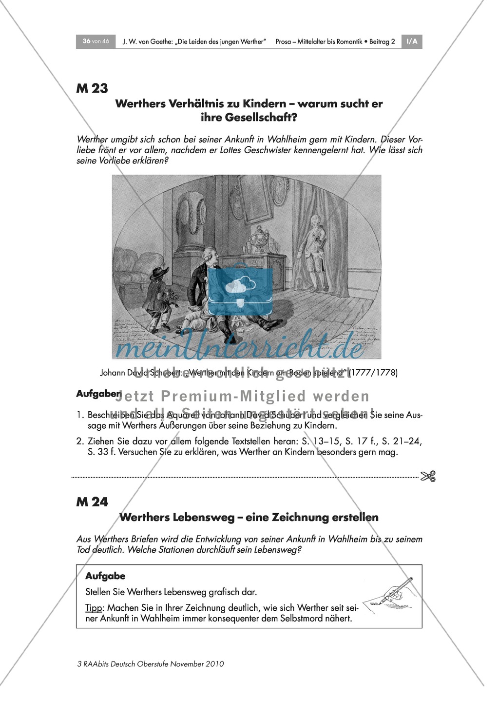 Werthers Haltung zum Selbstmord und sein Tod Preview 1