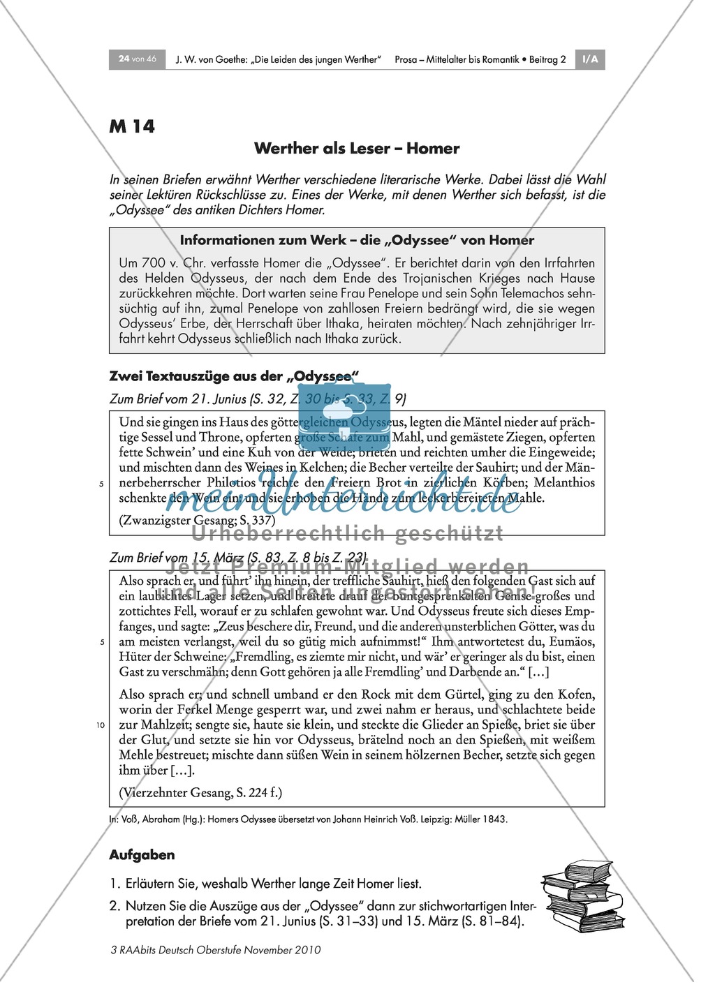 Homer, Klopstock, Ossian - Werther als Leser Preview 1