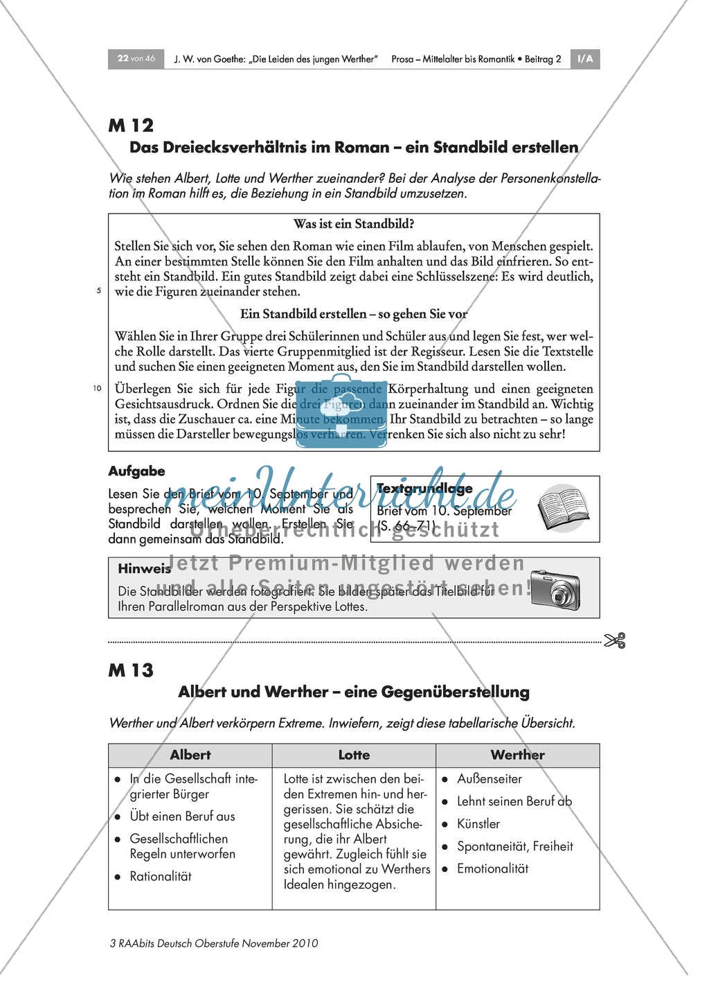 Werther, Lotte, Albert - die Dreiecksbeziehung im Roman Preview 1