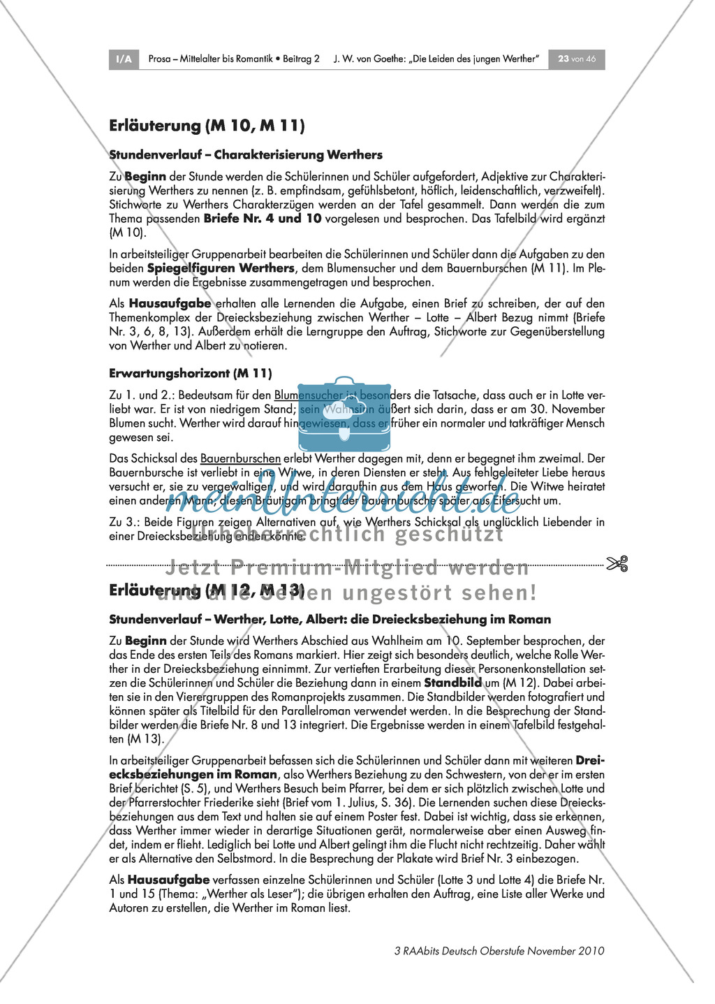 Werther, Lotte, Albert - die Dreiecksbeziehung im Roman Preview 2
