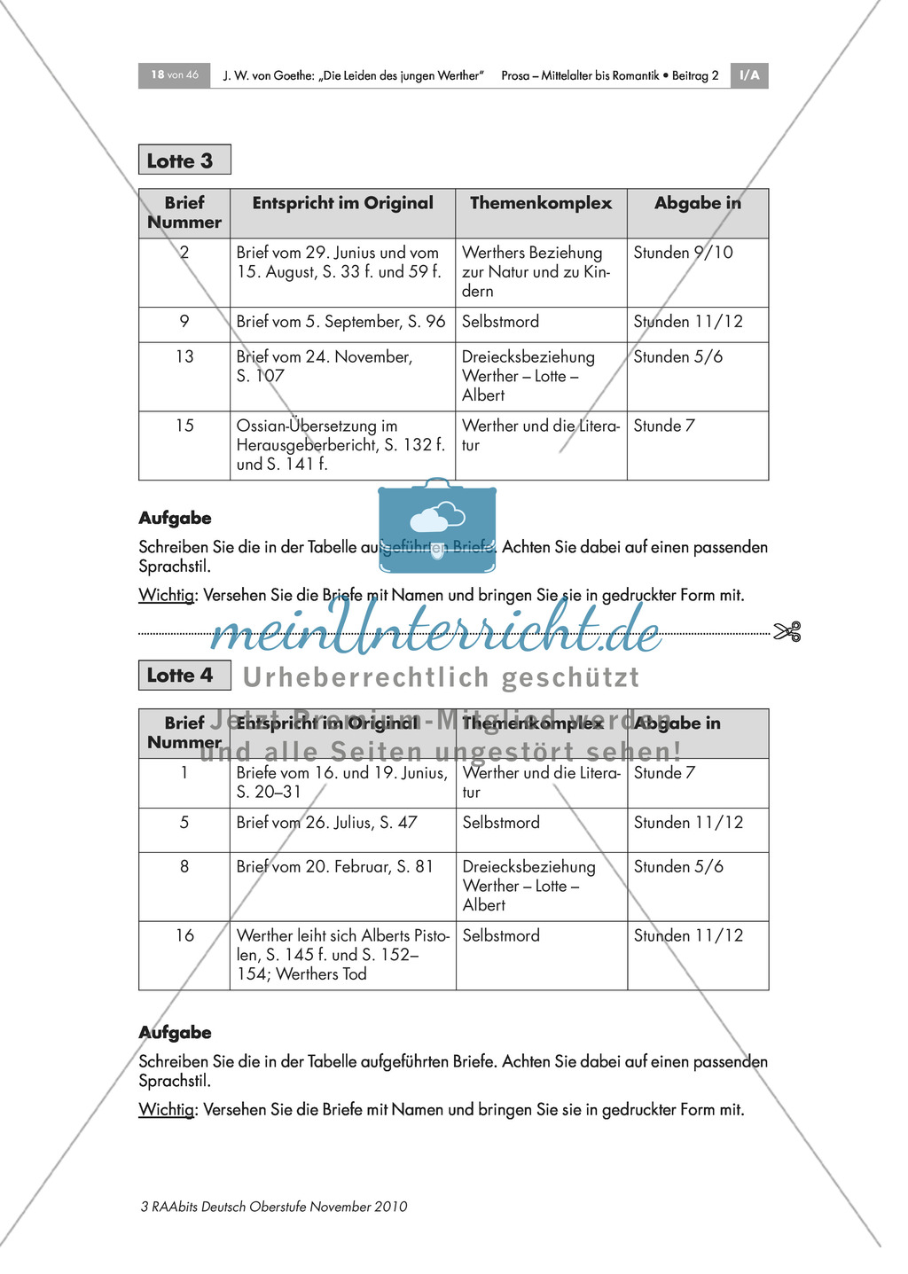 Charakterisierung Lottes und Vorstellung des Romanprojekts Preview 3