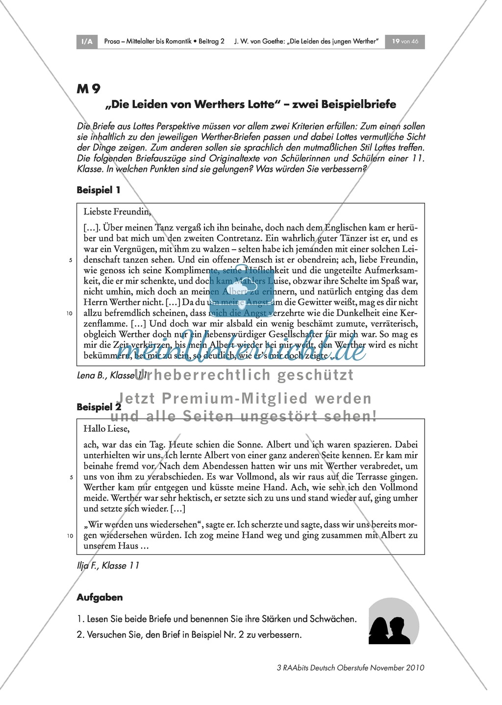 Charakterisierung Lottes und Vorstellung des Romanprojekts Preview 4
