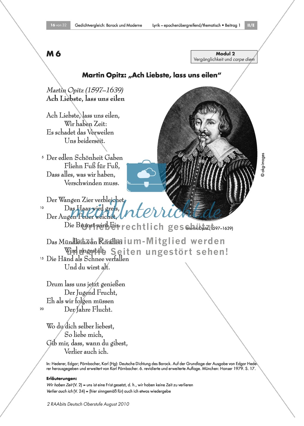 Gedicht: Martin Opitz: