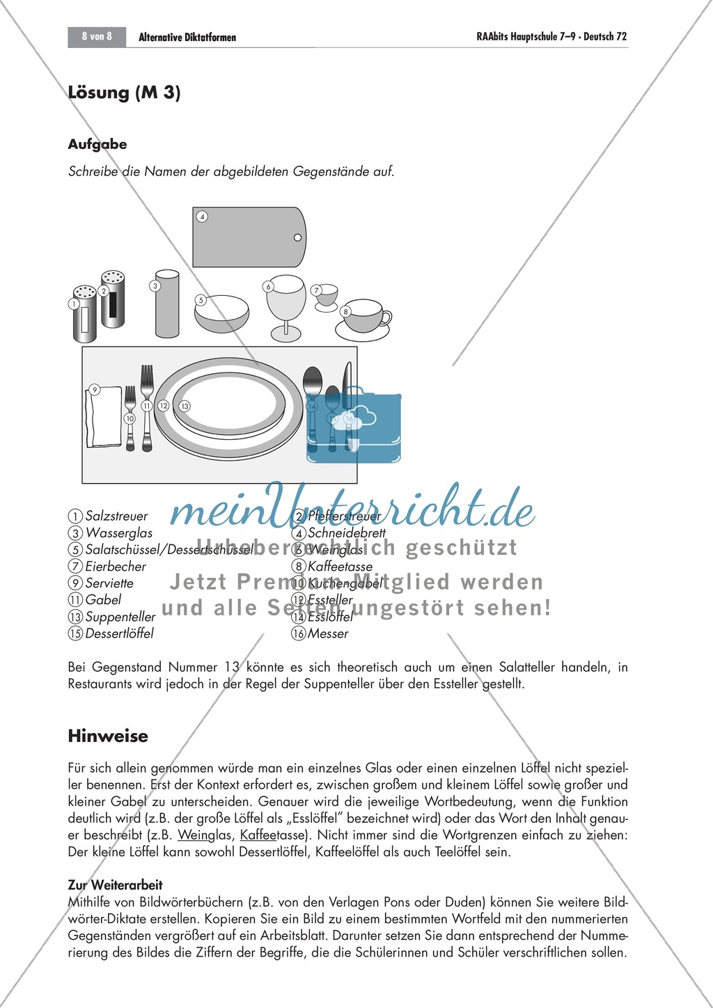 Bildwörter-Diktat Preview 2
