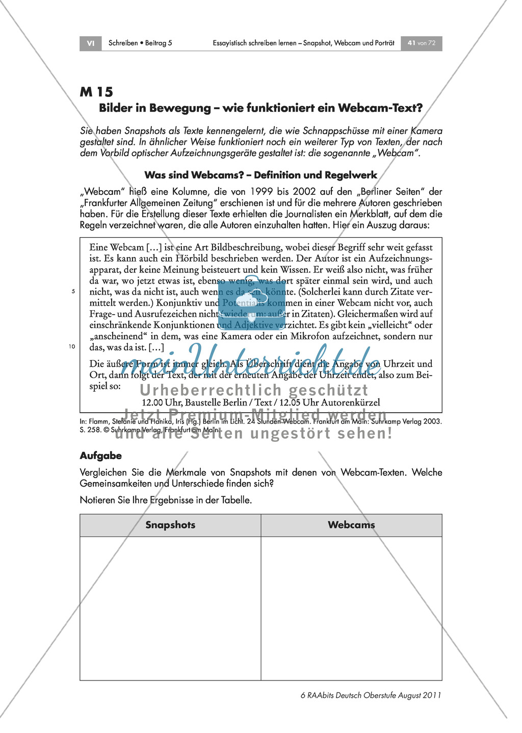 Wie funktionieren Webcam-Texte? Vergleichen und Kriterien formulieren Preview 1