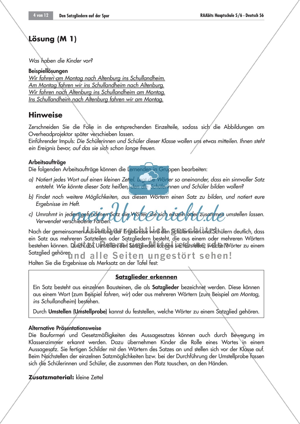 Umstellen von Satzgliedern Preview 4