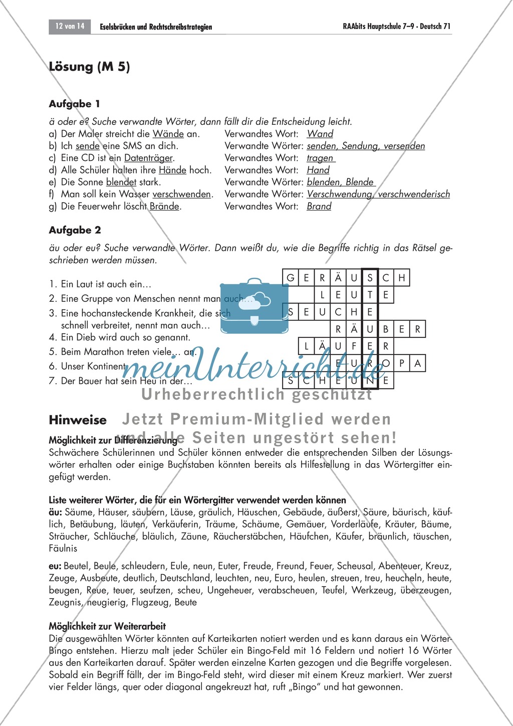 Eselsbrücken und Rechtschreibstrategien Preview 12