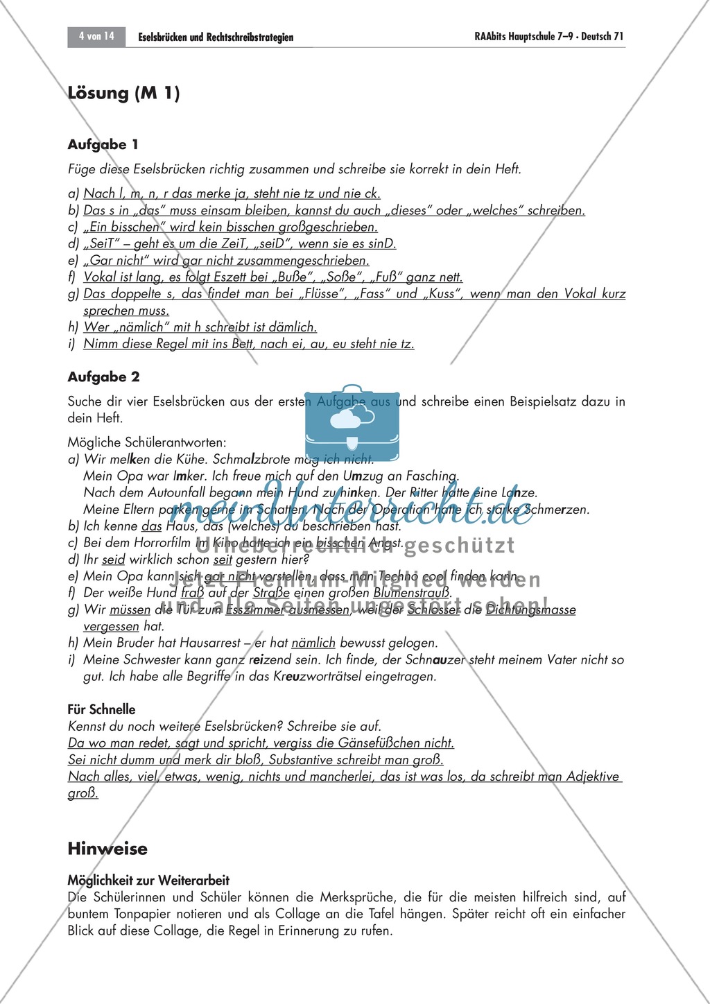 Eselsbrücken und Rechtschreibstrategien Preview 4