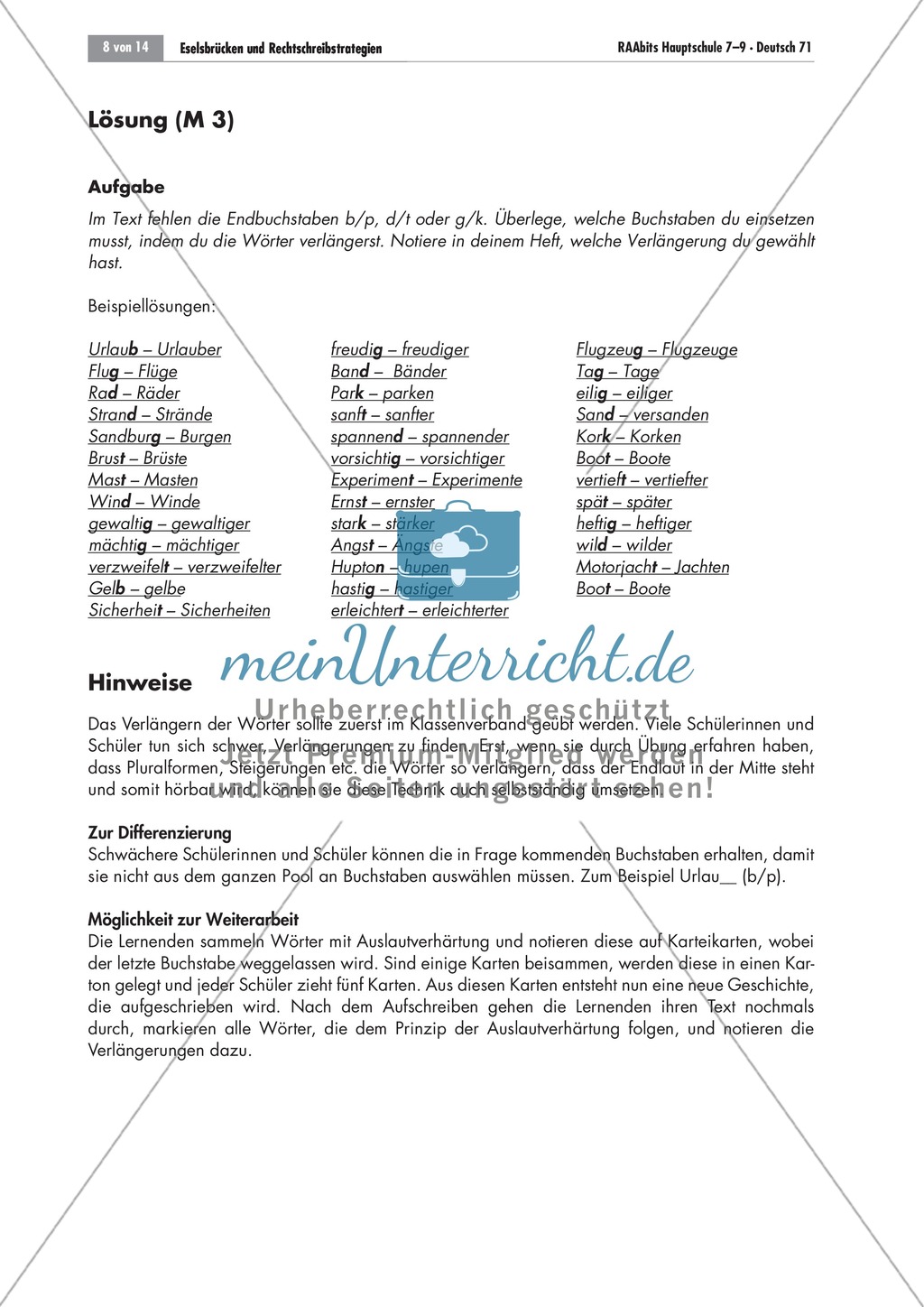 Eselsbrücken und Rechtschreibstrategien Preview 8