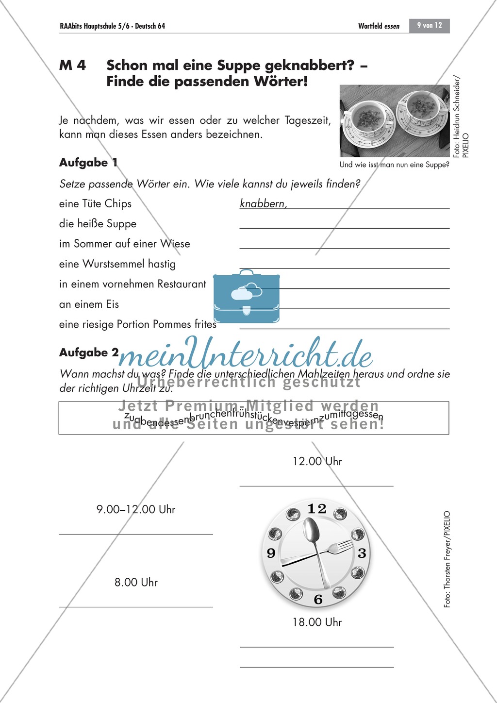 Wörter des Wortfeldes "essen" richtig zuordnen Preview 1