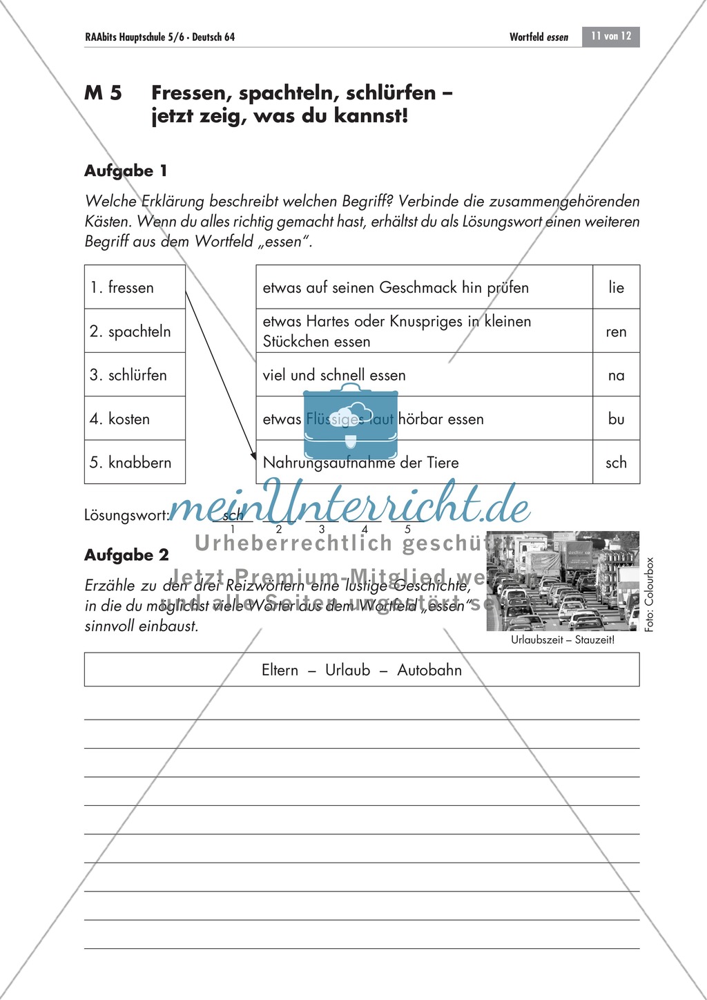 Wörter des Wortfeldes "essen" richtig zuordnen Preview 3