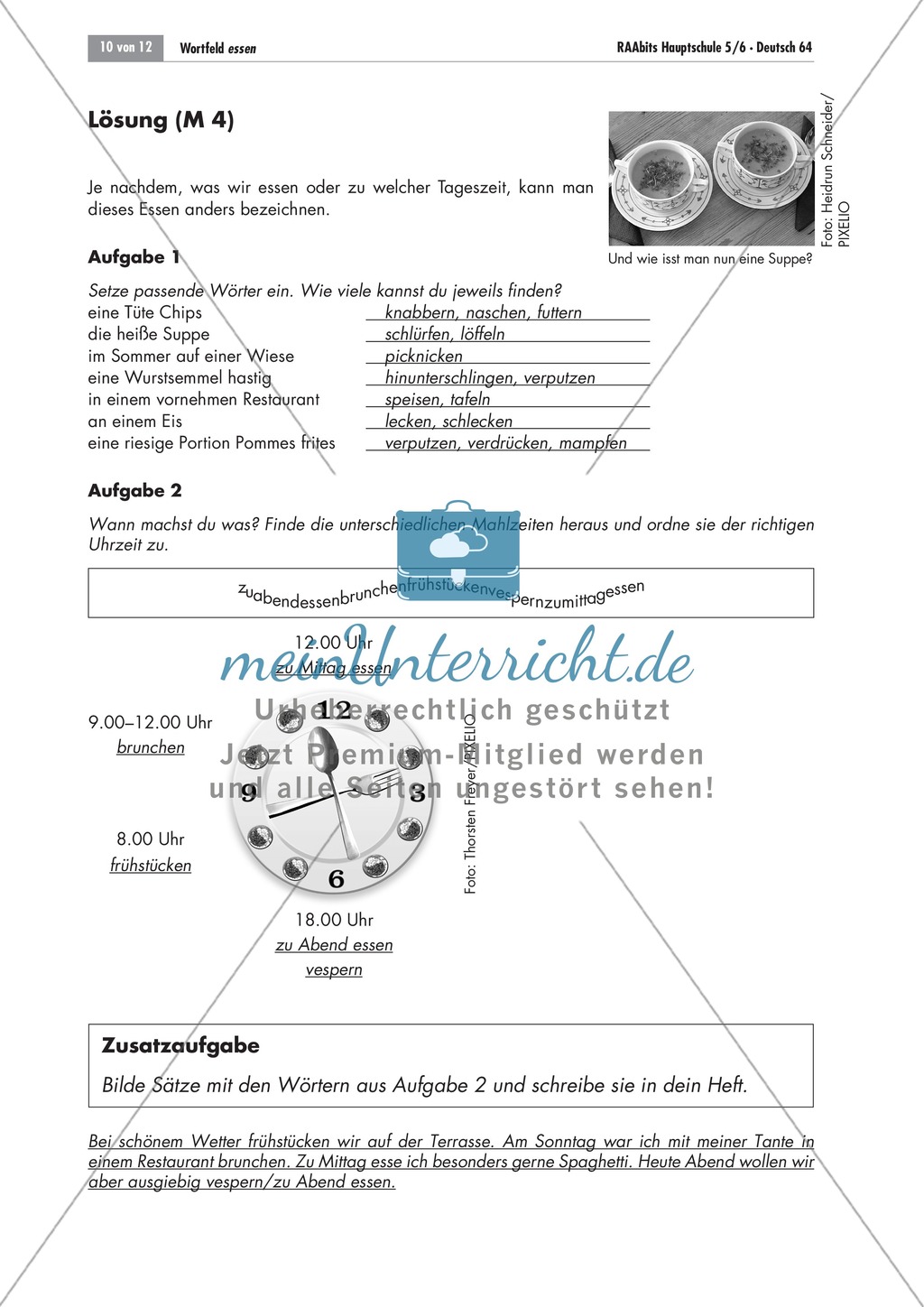Reflexion über Sprache: Das Wortfeld "essen" Preview 10