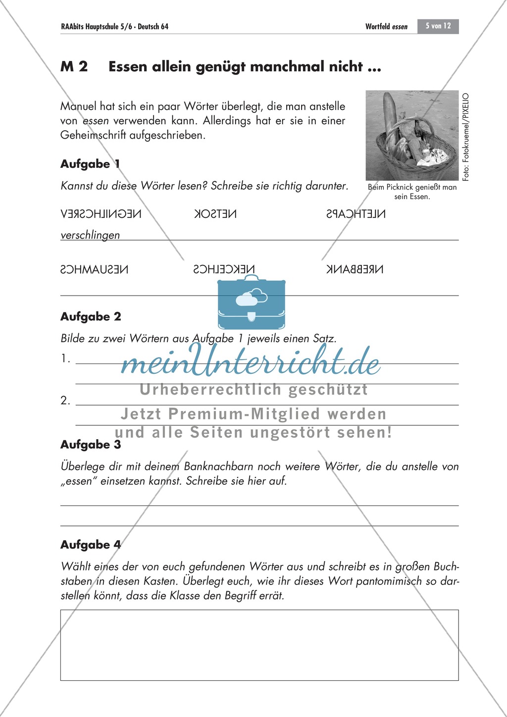 Reflexion über Sprache: Das Wortfeld "essen" Preview 5