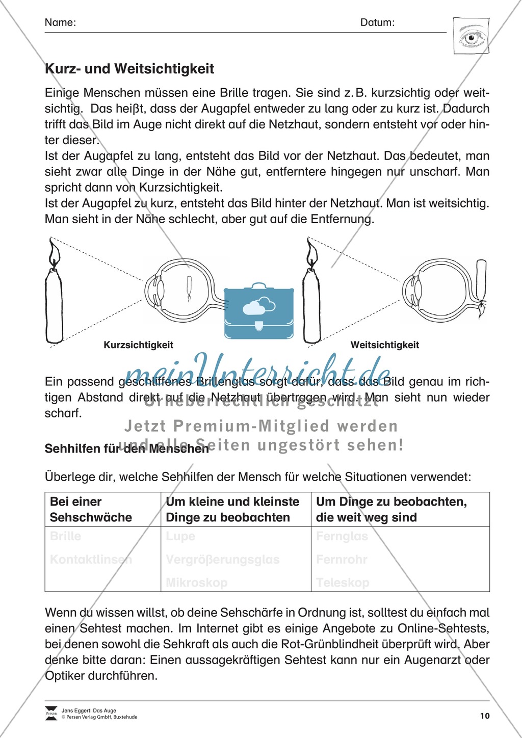 Wie funktioniert das Sehen + Gefahren für das Auge Preview 5