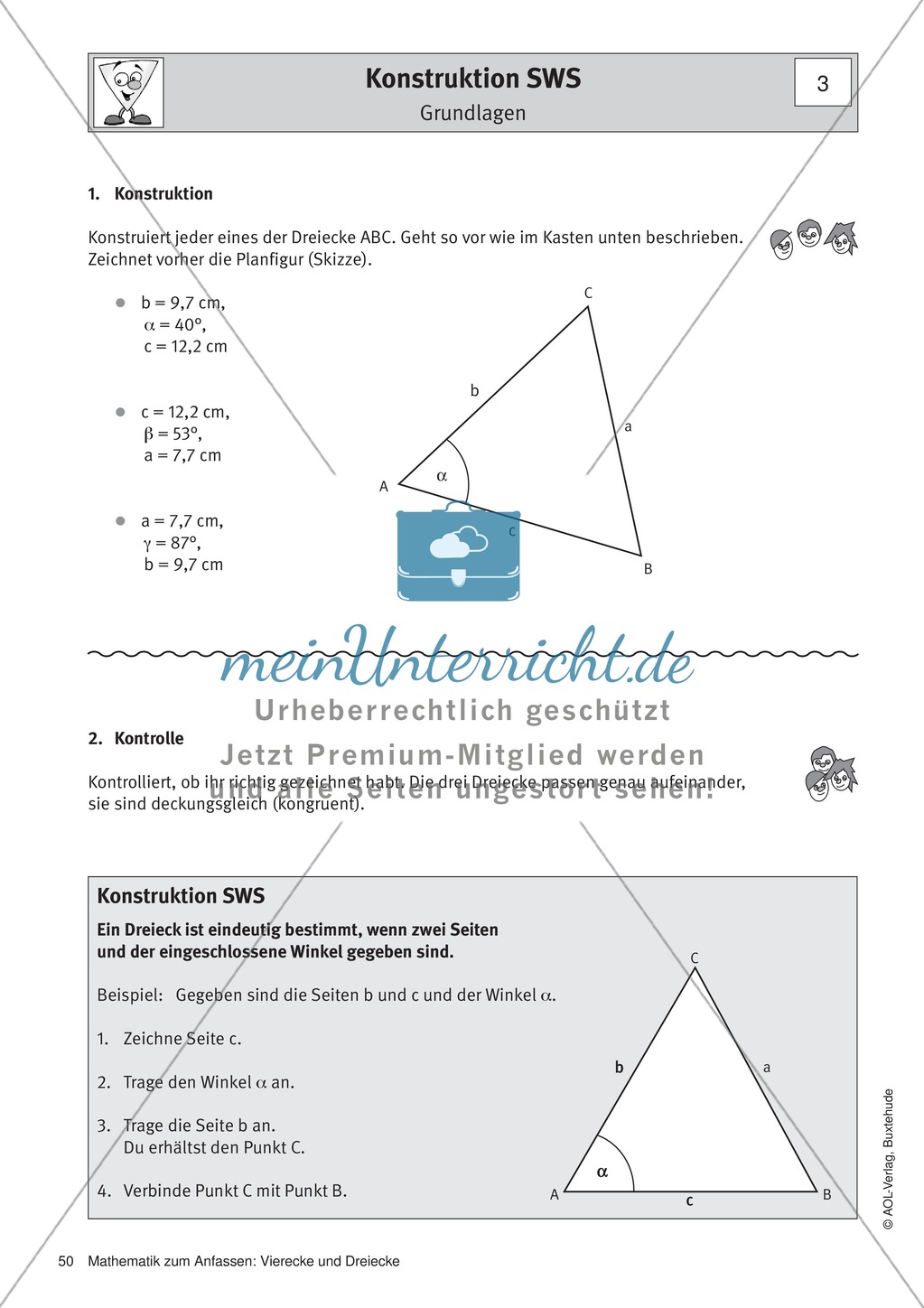Stationenlernen zu Dreiecken: Kongruenzsätze und Dreieckskonstruktion sowie Umfang und Flächeninhalt Preview 4