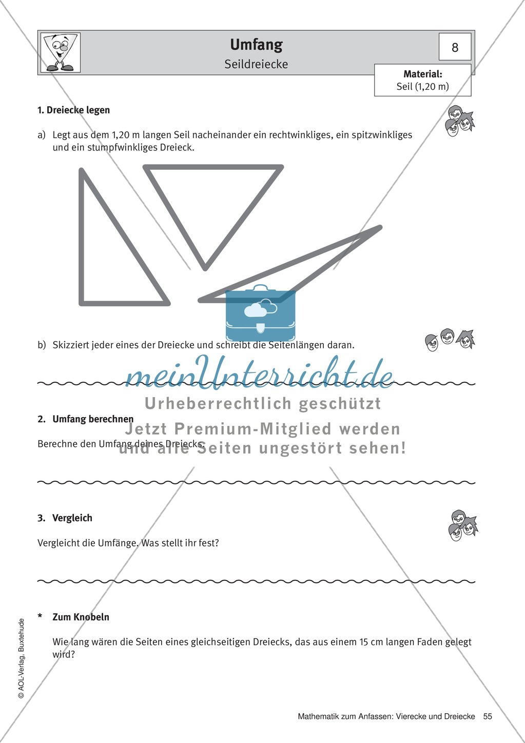 Umfang und Flächeninhalt von rechtwinkligen und allgemeinen Dreiecken Preview 2