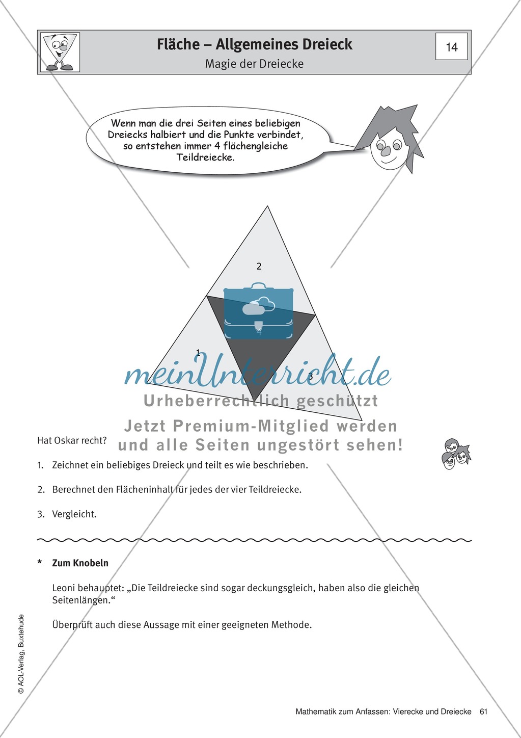 Umfang und Flächeninhalt von rechtwinkligen und allgemeinen Dreiecken Preview 8