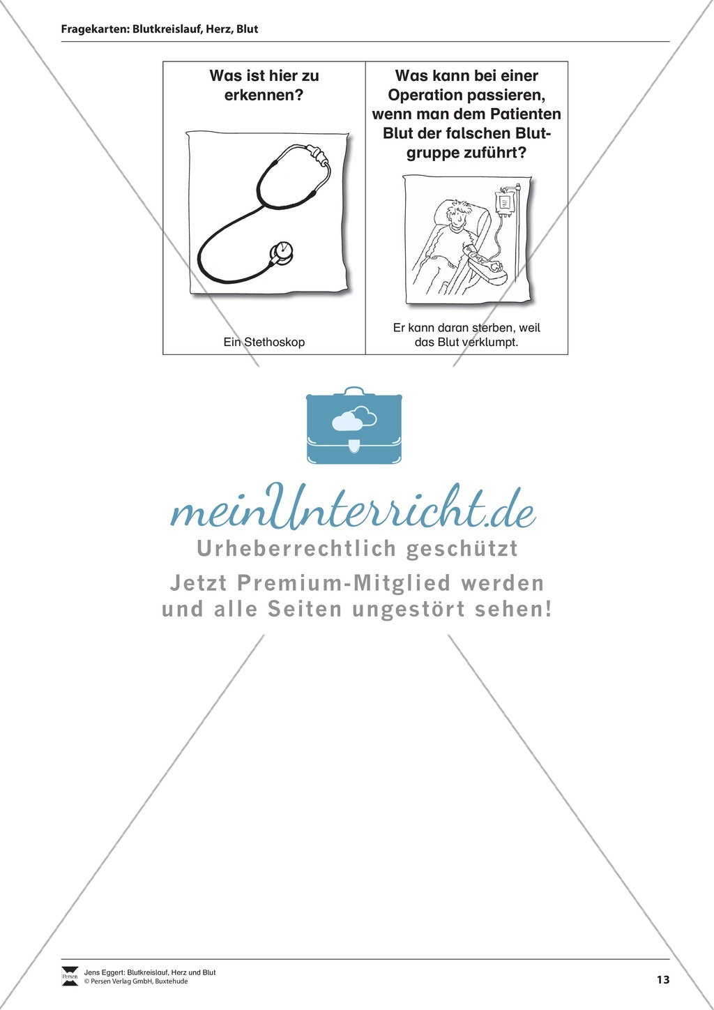 Fragekarten zum Thema Blutkreislauf, Herz und Blut Preview 4