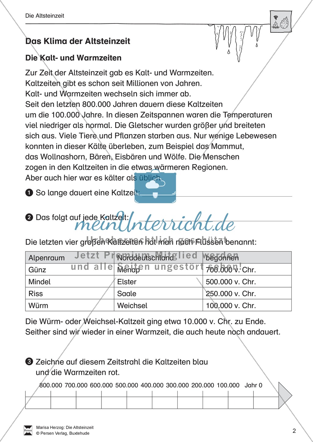 Allgemeine Einführung zur Altsteinzeit: Arbeitsmaterial mit Erläuterungen Preview 2