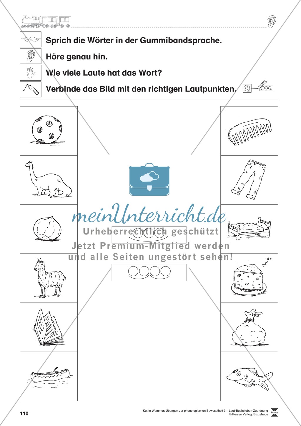 Phonologische Bewusstheit: Lautanalyse - Lautpunkte verbinden Preview 1