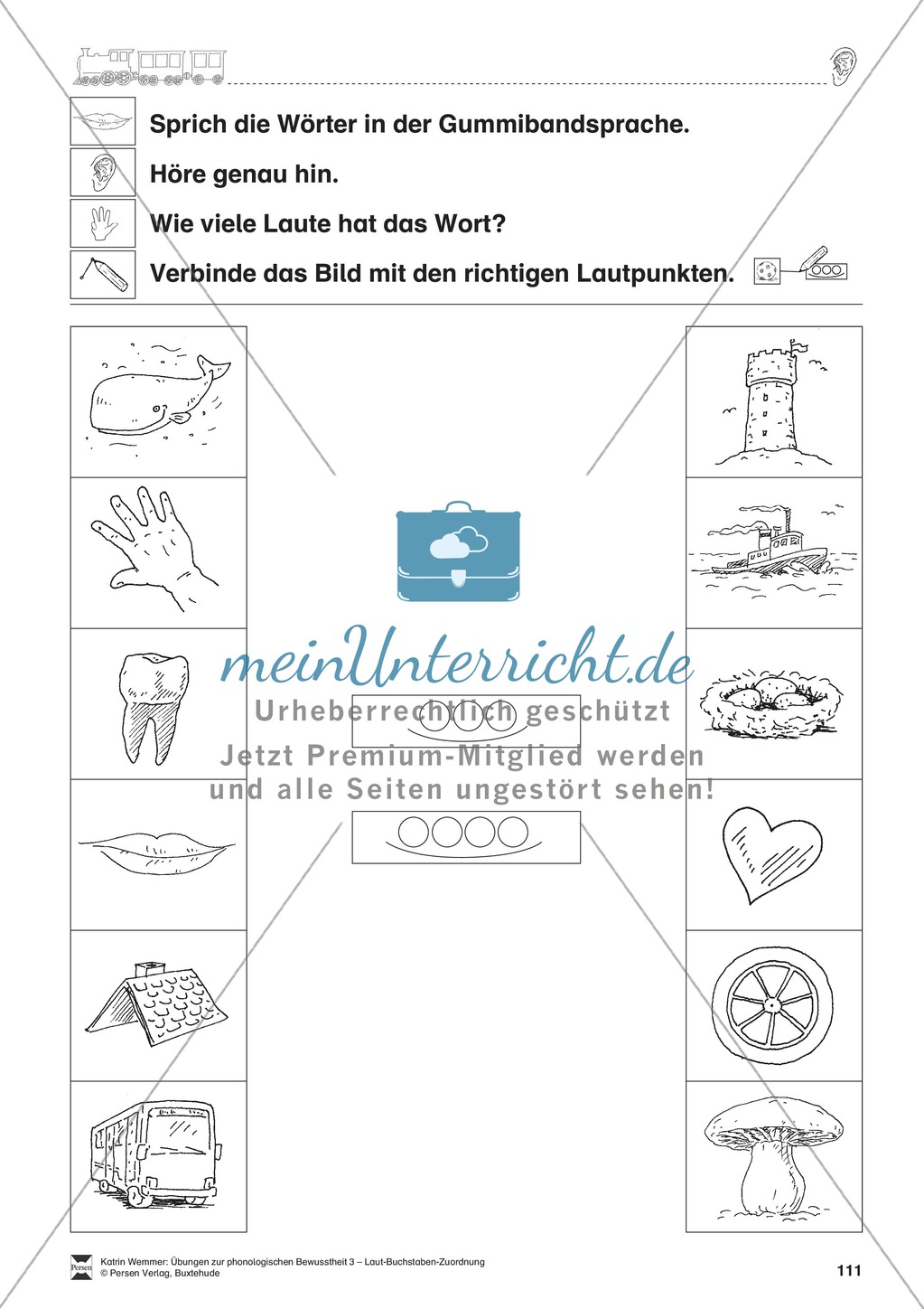 Phonologische Bewusstheit: Lautanalyse - Lautpunkte verbinden Preview 2