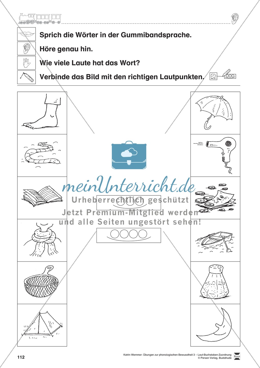 Phonologische Bewusstheit: Lautanalyse - Lautpunkte verbinden Preview 3