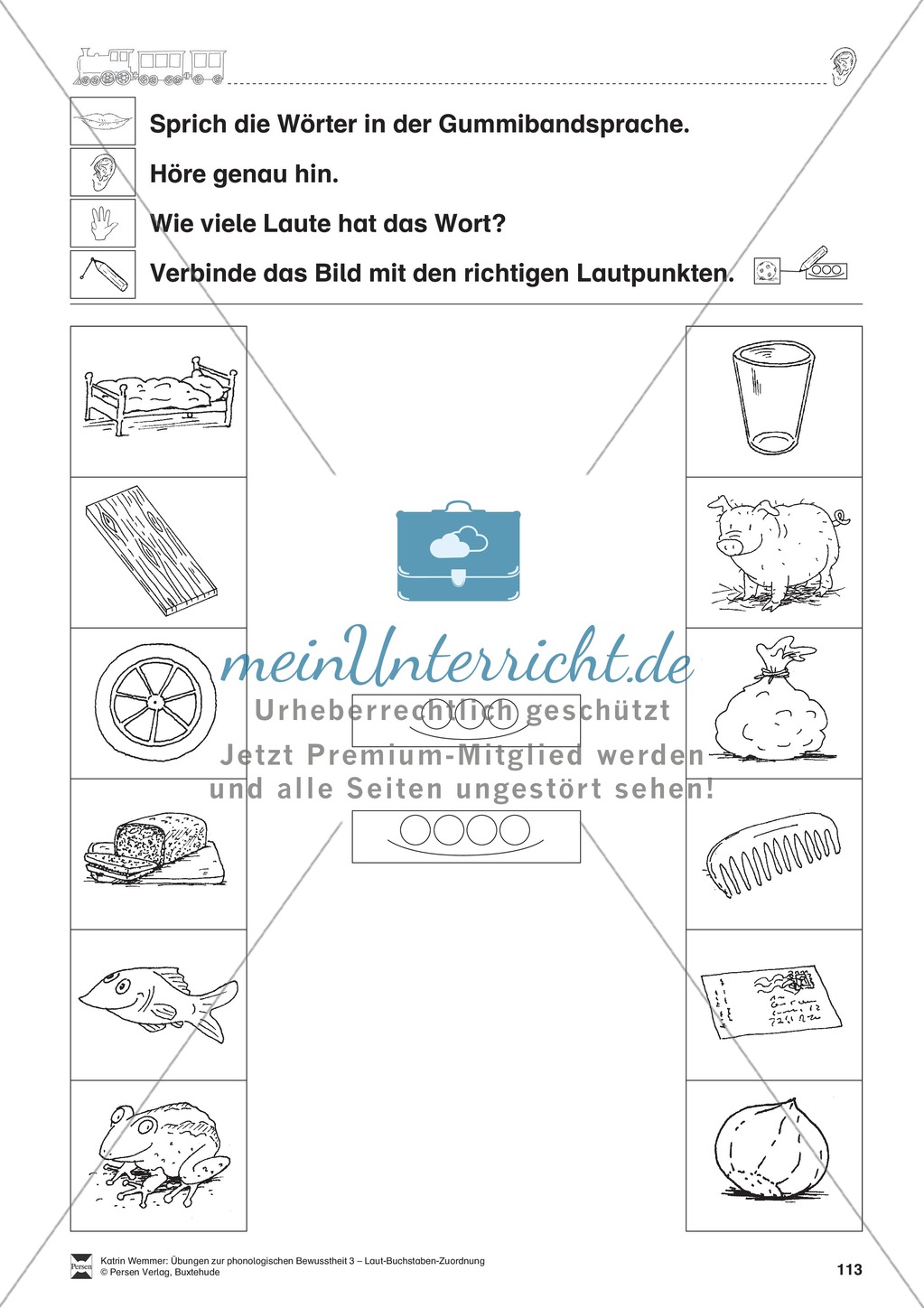 Phonologische Bewusstheit: Lautanalyse - Lautpunkte verbinden Preview 4