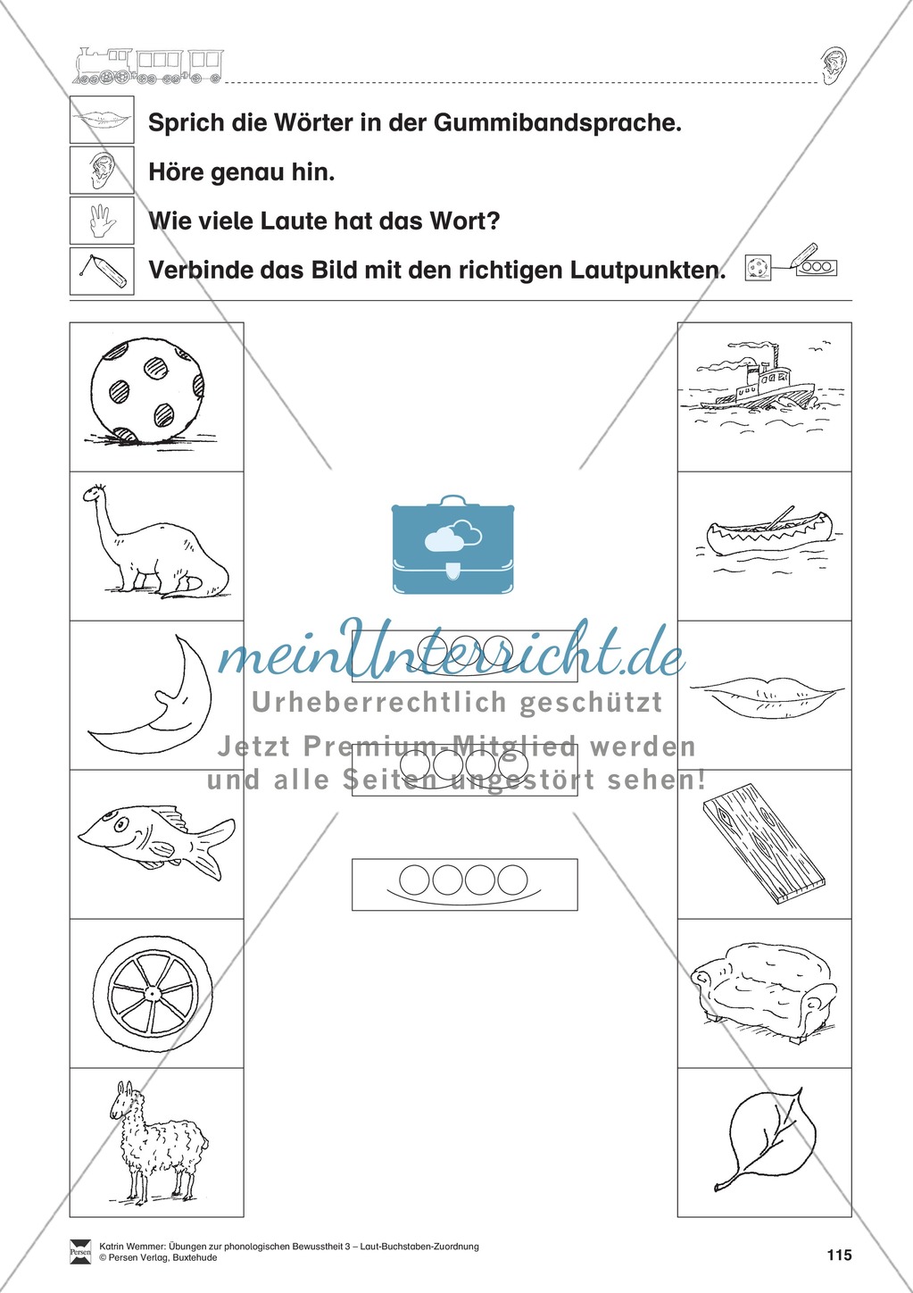 Phonologische Bewusstheit: Lautanalyse - Lautpunkte verbinden Preview 6