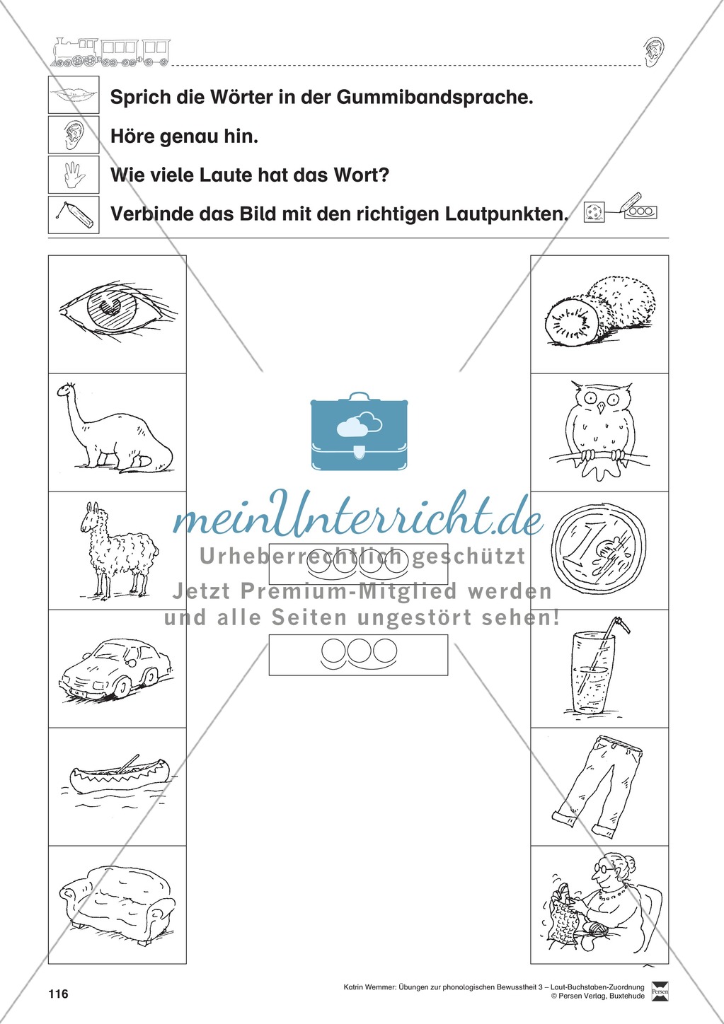 Phonologische Bewusstheit: Lautanalyse - Lautpunkte verbinden Preview 7